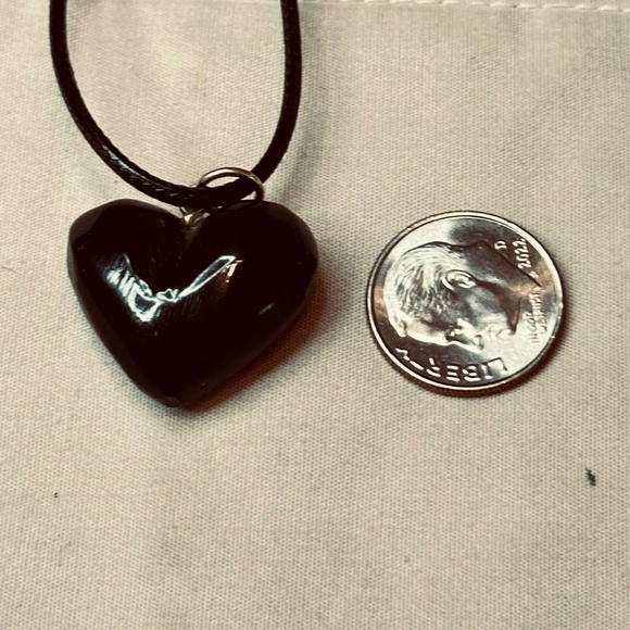2/$20 Black Heart Pendant w/Gold Tone Bail Small in Size Small Scratch - Picture 12 of 13